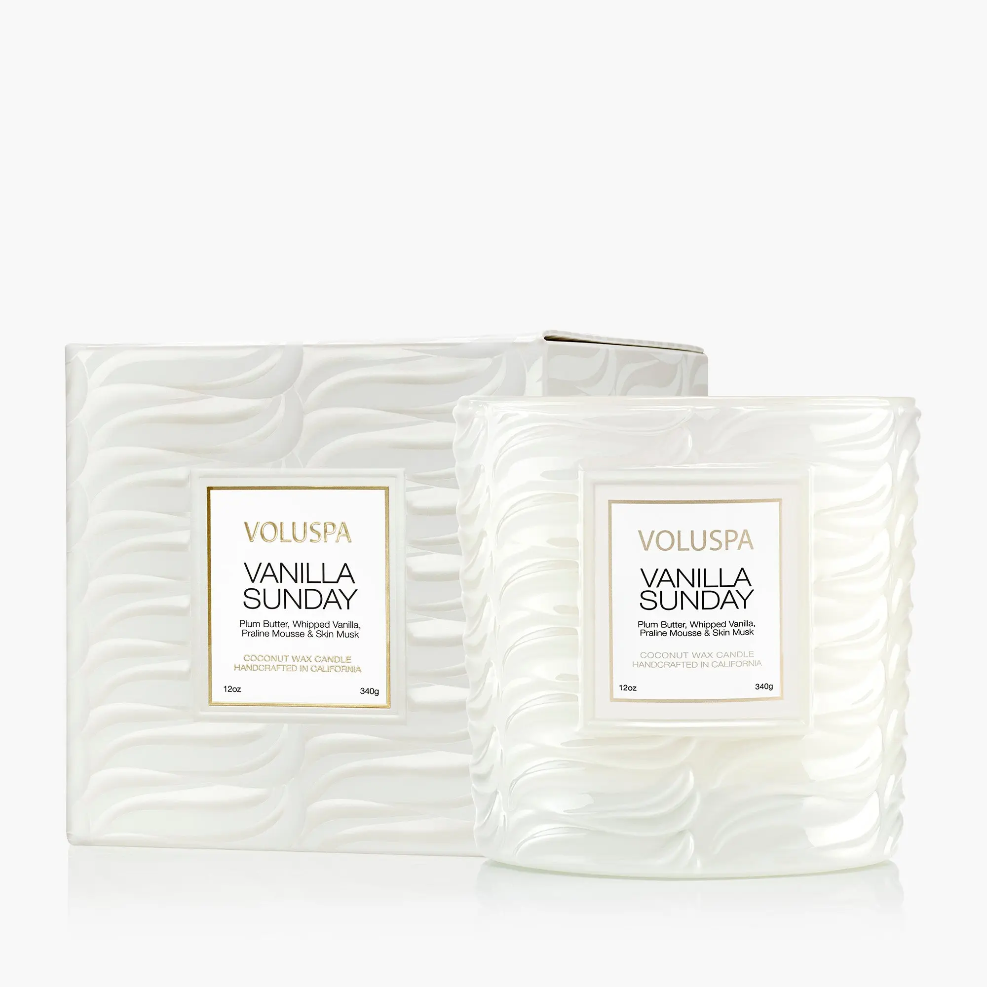 Vanilla Sunday Classic Candle - Fragrance Glass Candle with Decorative Design, Aroma-Wick for Home Decor, Home Supplies