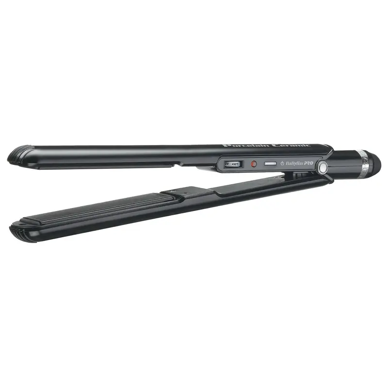 BaBylissPRO Porcelain Ceramic 1" Flat Iron - BP9557UC Anti-Scalding Styler, Flawless Results, Smooth Damage-Free Shine, Minimizes Burn Risk, Ergonomic & Safe Design for Beach Waves, Bouncy Curls