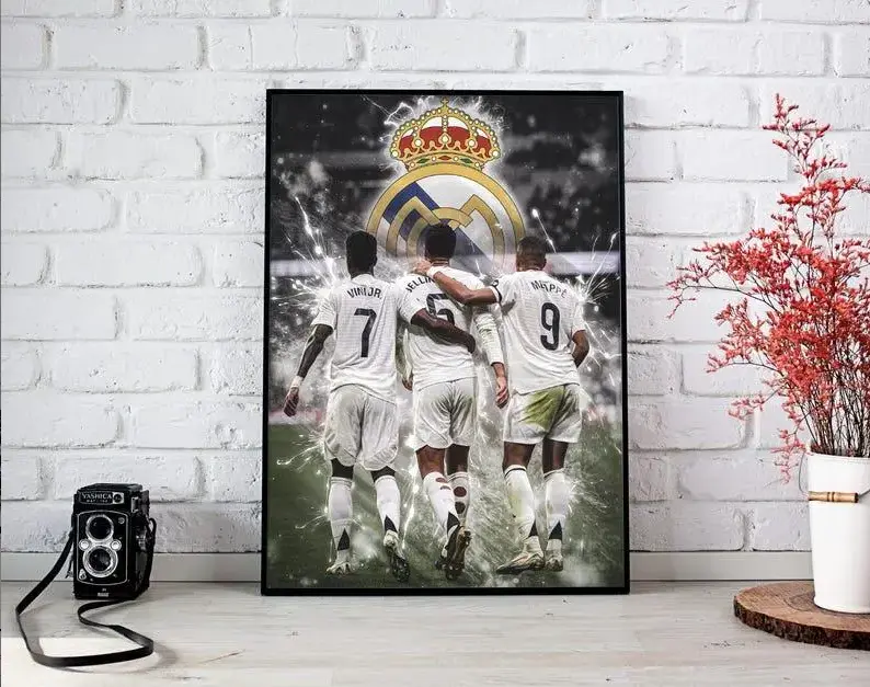 [Up to 65% Off][Free Shipping][No Frame] Mbappe, Vini Jr, Bellingham Real Madrid Football Poster Legendary Football Player Poster Print Soccer Poster Football Art