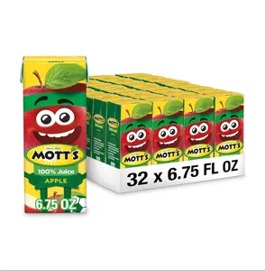 Mott's 100% Original Apple Juice, 6.75 Fl Oz Boxes, 32 Count (4 Packs Of 8), 2 Servings Of Fruit, 100% Fruit Juice, Gluten-free, Caffeine-free, Kosher, Contains No Artificial Colors Or Sweeteners