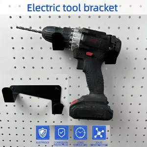 Metal Electric Power Tool Organizer Rack, Heavy Duty Drill Stand with Screw Accessories, Space-Saving Garage Storage, Wall-Mounted Design, Workshop Use