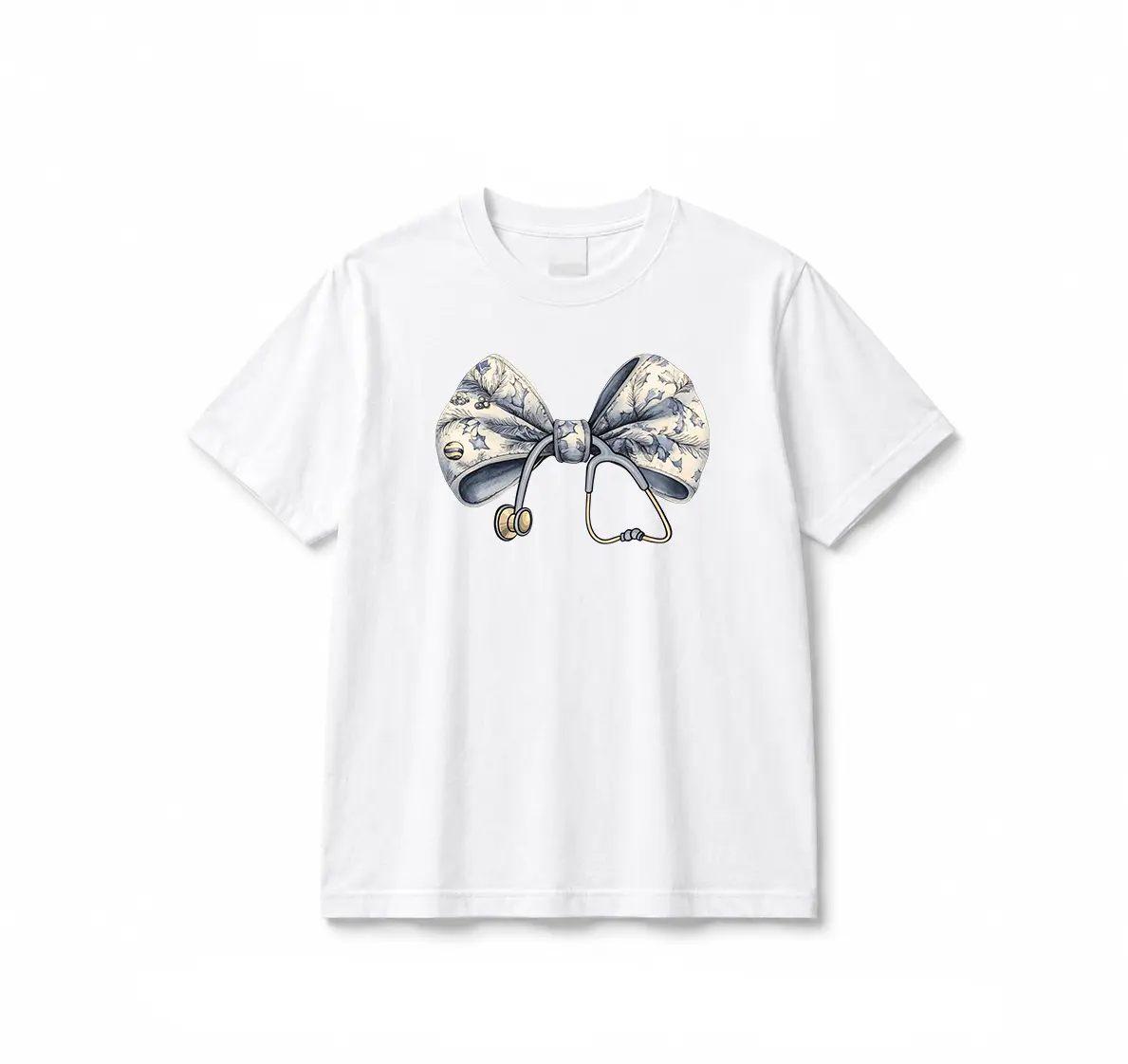 Stethoscope Bow Shirt, Nurse Toile Bow Design, Nurse Appreciation, Nurse Coquette T-Shirt, Healthcare Professionals Sweatshirt, Gift for Nurse Menswear Top