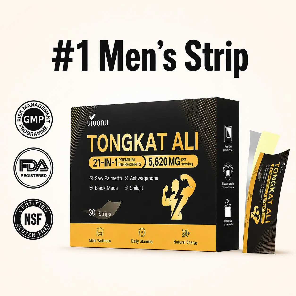 MEN'S MAX Dietary Supplement for Men Energy Stamina Endurance Vitality Performance Support with Ashwagandha