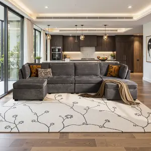 ALTRIGUS Oversized Modular Sectional Sofa Couches For living Room,Cloud Couch Deep Seat Sofa ,U-Shaped Design,Convertible Sectional Couch with Ottoman,Plush Cushions,Free Combination,Easy Assembly