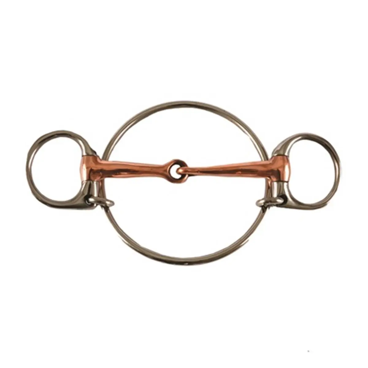 Dexter Ring Racing Bit for Dogs, 5 in, 2" Rings, 13mm Mouth Thickness, Jointed Copper Mouth Design