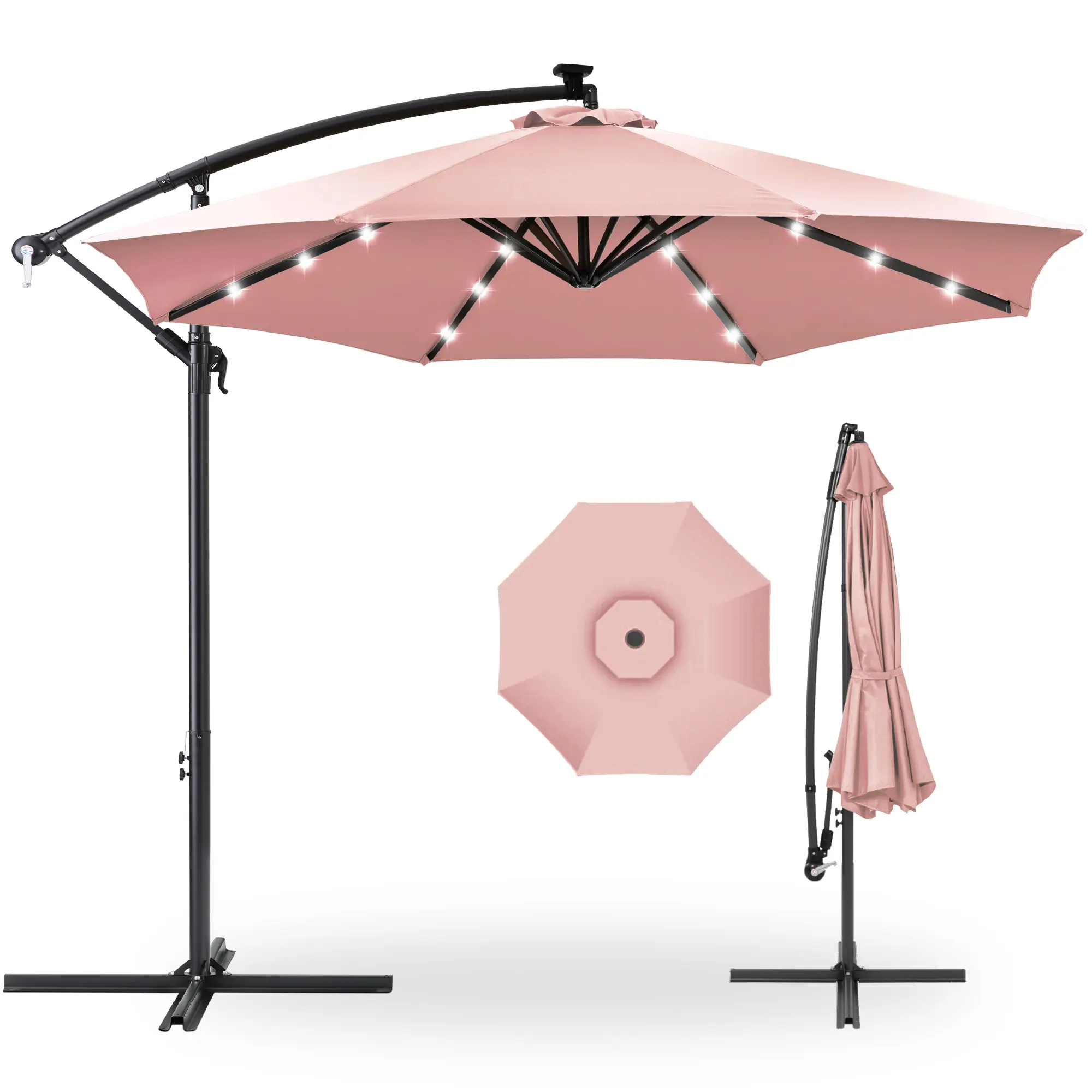 Best Choice Products 10ft Solar LED Offset Hanging Outdoor Market Patio Umbrella w/ Adjustable Tilt Best Choice Products 10ft Solar LED Offset Hanging Outdoor Market Patio Umbrella w/ Adjustable Tilt