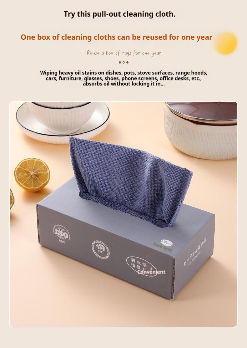 Boxed Cleaning Cloths (Pack of 20) — 7.9" x 7.9" Reusable Wipes for Keyboards & Computers — Edgeless, Overlocked Terry Fabric — Small Household & Kitchen Towels (Gray & Pink) — Microfiber Dishcloths