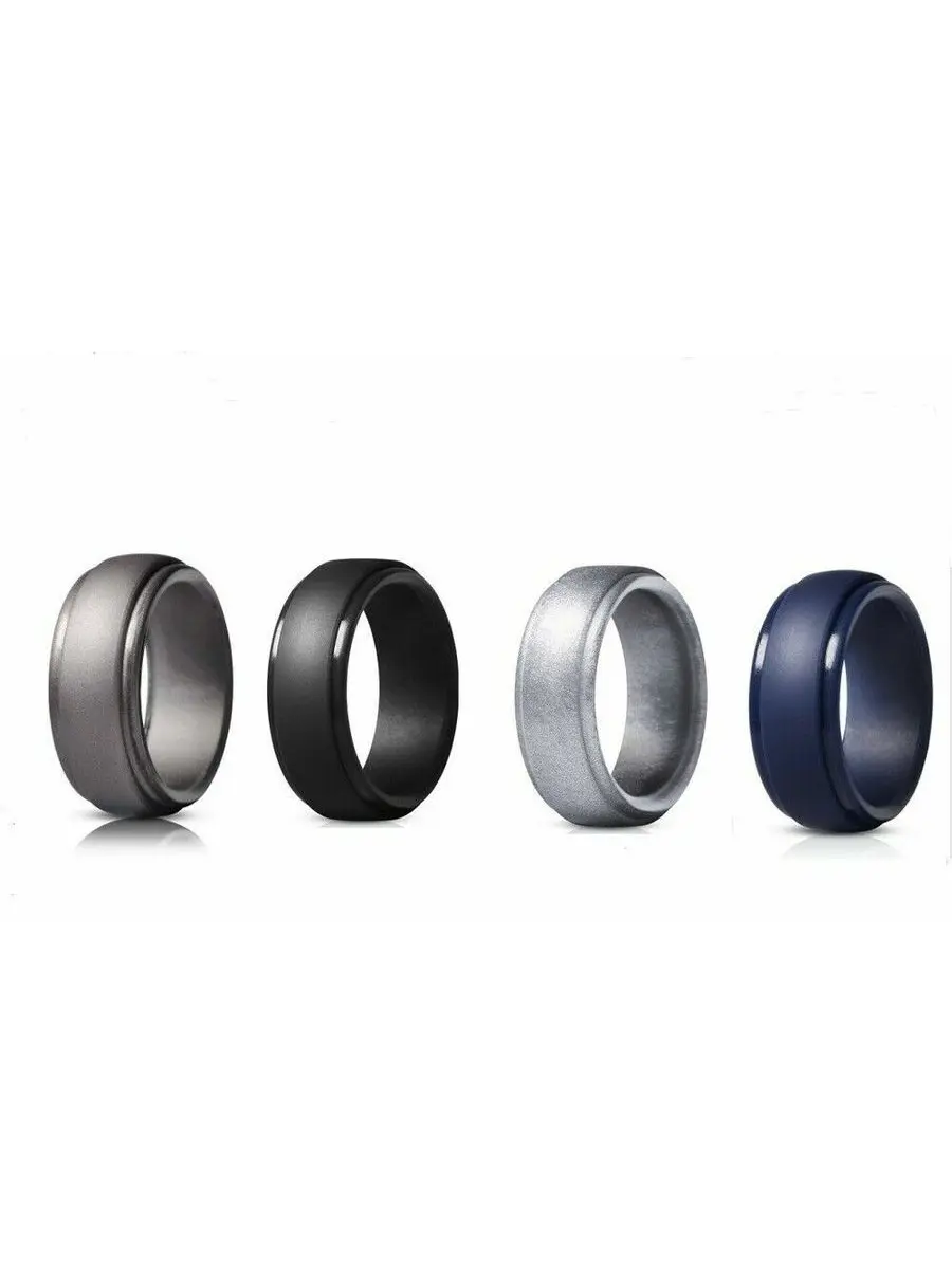 TekDeals Silicone Wedding Rings 4 Pack for Men and Women – Active Lifestyle Alternative to Metal Bands