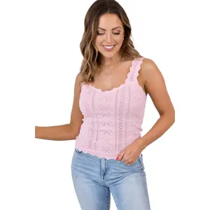 Grace Bow Pointelle Knit Tank