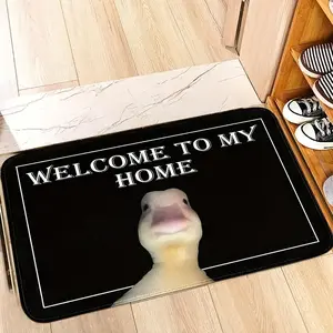 Colorful Duck and Black Letter Print Decorative Mat - Soft, Absorbent, Non-Slip,, Easy-to-Clean Polyester Mat, Suitable for Home Decoration - Perfect for Bedroom, Living Room, Kitchen Entryway, with Comfort