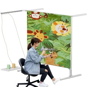 Rug Tufting Frame Kit, 19-53.5in Adjustable Tufting Fabric Rug Tufting Kit, Aluminum Metal Tufting Frame Kit, for Carpet Making, Sewing, Tapestry Making, Silver