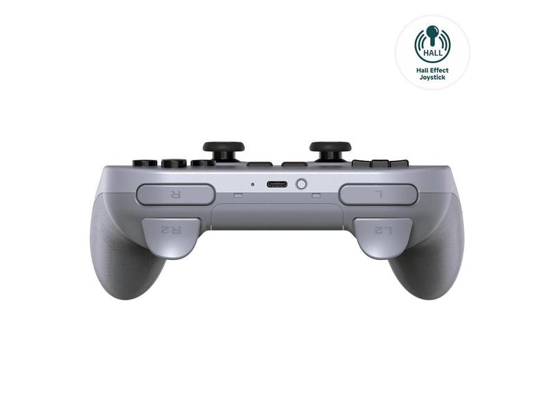 8Bitdo Pro 2 Bluetooth Wireless Gaming Controller with Hall Effect Joystick Update for Switch, PC, Android, and Steam Deck & Apple - Gray