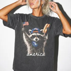 Comfort Colors® Feral & Free Racoon Shirt, 4th of July Shirt, USA Independence Day Tee, Funny Raccoon Tee, Patriotic Shirt, Trending 4th of July Day Tee, Casual Outfit, Comfortable Menswear & Womenswear Top, Perfect Gift For Men and Women, Ju10
