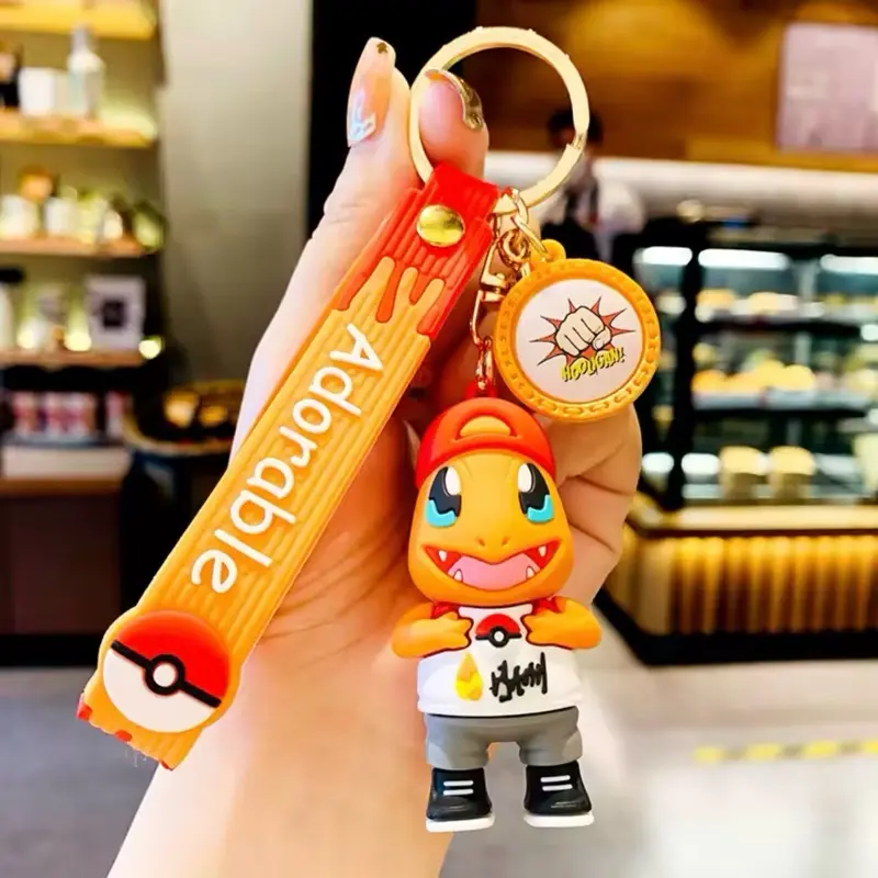 Charmander in Clothing Pokemon Keychain Hip Hop Style