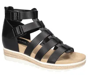 Easy Street Wedge Buckle Sandals-Simone