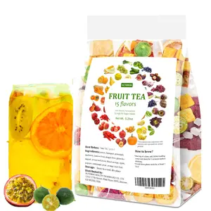15 Flavors Fruit Tea 5.29Oz Assortment of Various Dried Fruit Slices for Cool and Hot Beverages