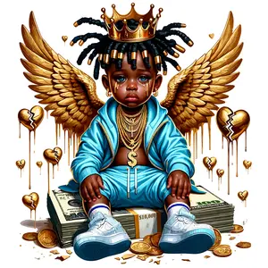 5-Pack or 10-Pack Angel Cupid Cherub Boy Blue DTF Heat Transfer for T-Shirt DIY Printing