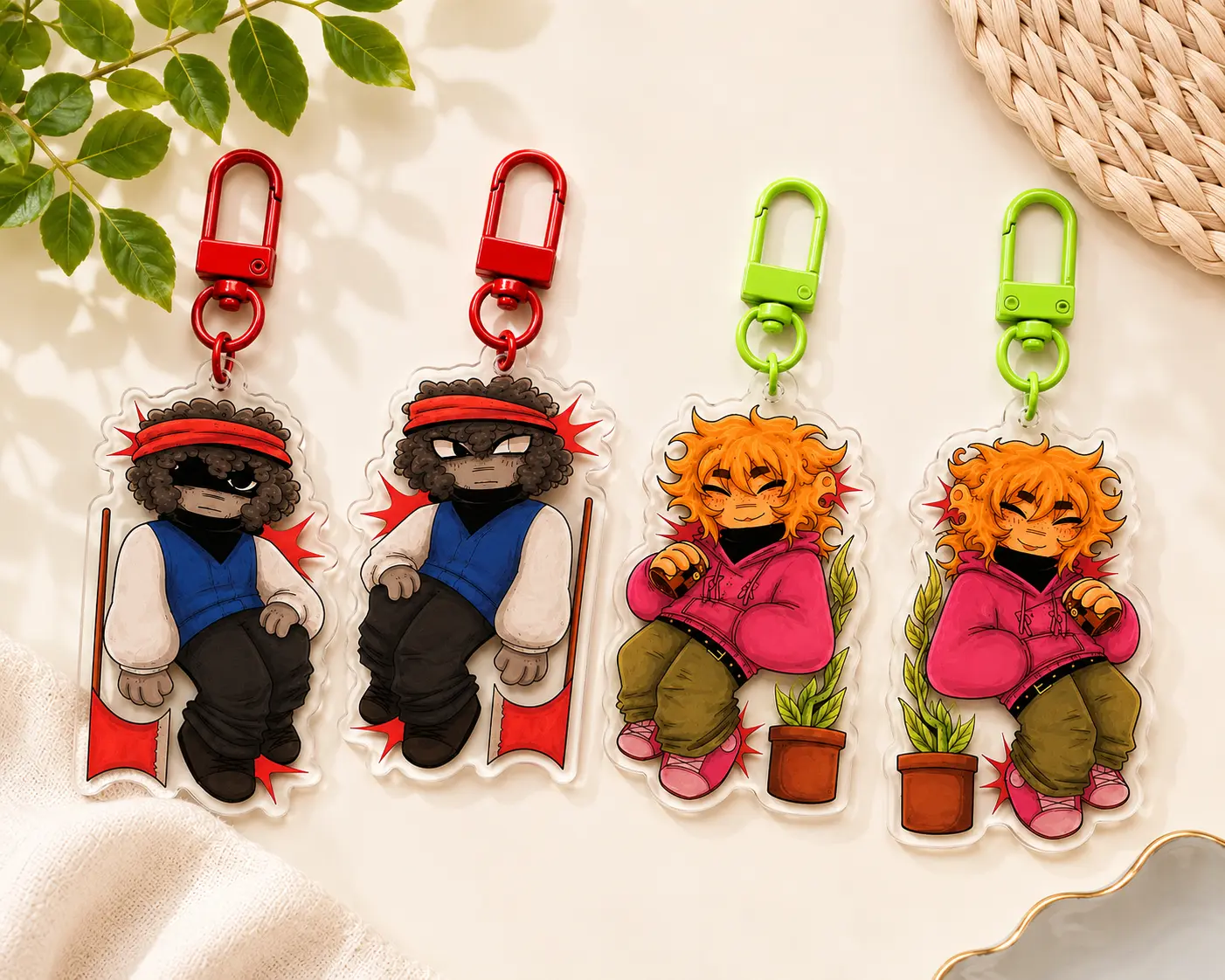 BAD THINGS Double-sided Acrylic Keychain, Great For Daily Use Or As Thoughtful Little Gifts For Your Friends And Yourself