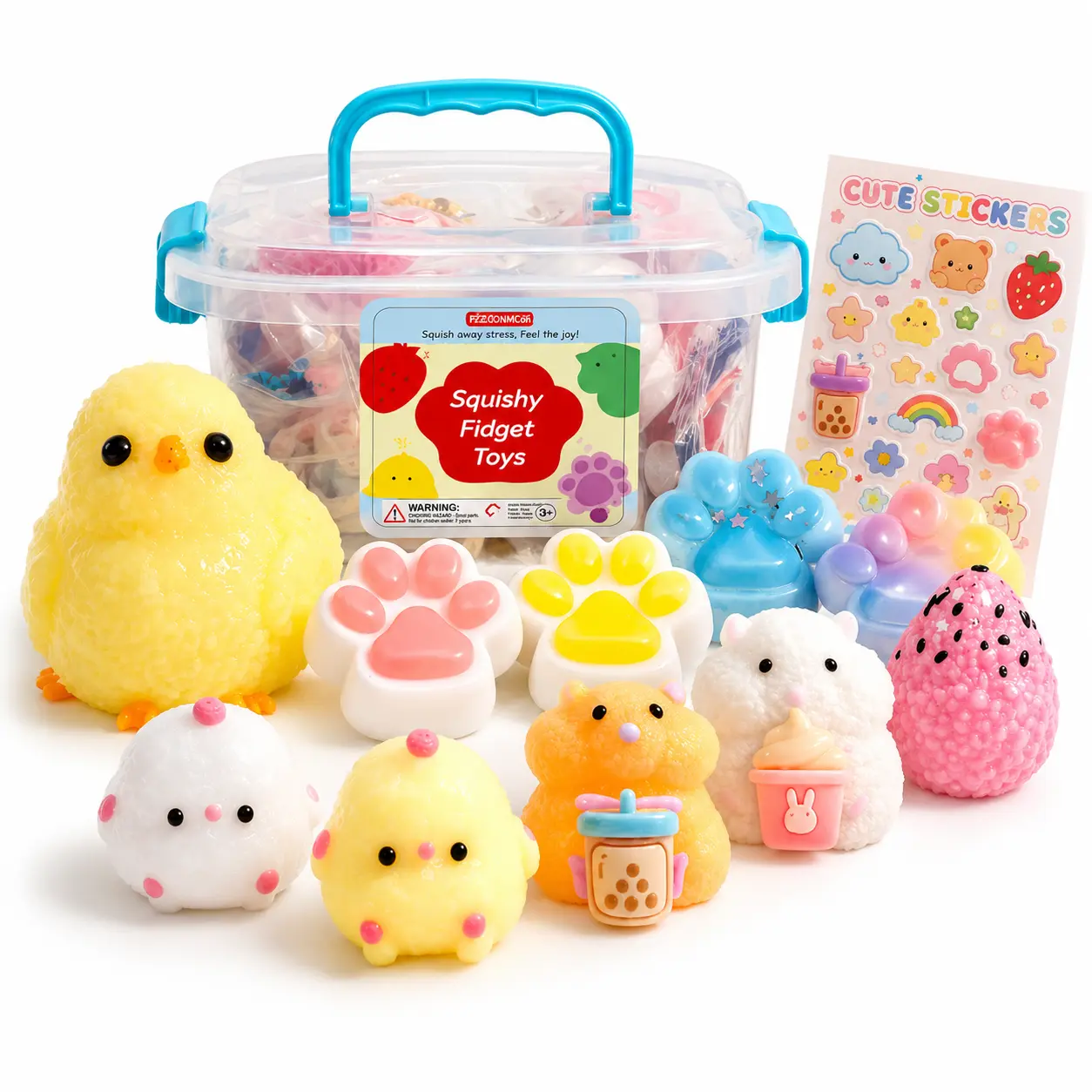 【Limited Time Deal + FS】10 Pack Taba Squishies with Toy Box & Cute Stickers, Kawaii Squishy Stress Relief Toys Party Favors for Kids 4-8 8-12, Squishy Sensory Squeeze Fidget Toys for Kids Birthday Xmas Gifts for Girls&Boys