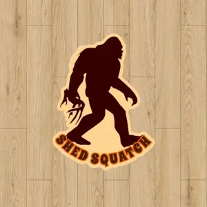 Shed Squatch Sticker – Funny Sasquatch Shed Antler Hunting Sticker, Outdoor Rustic Cabin Decal, Hunting Day Collector Gift
