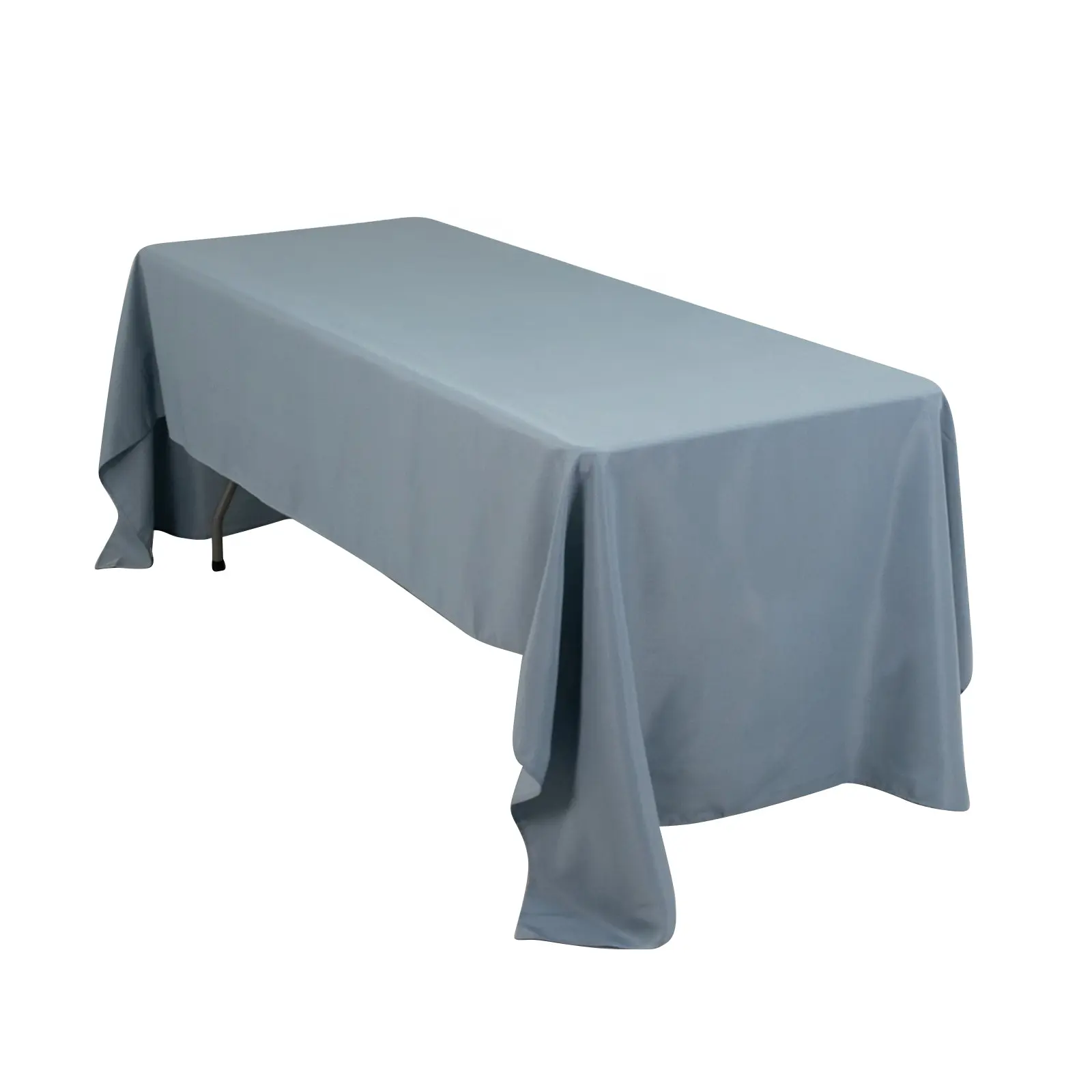 Premium Polyester Rectangle Tablecloth, 60"x126" Dusty Blue - 220GSM Stain-Resistant Table Cover for Outdoor Dining Table, Patio Dining Table