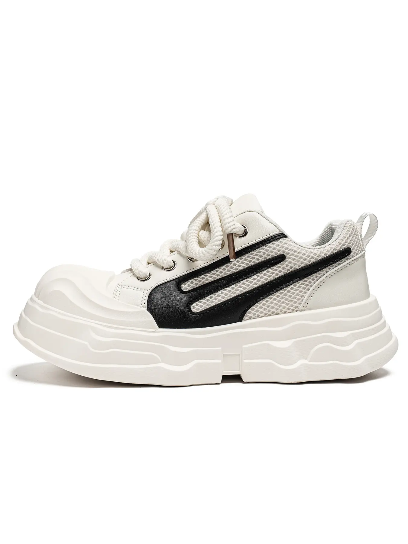 Youth Versatile Heightening Sneakers | Leather Mesh Color Splicing | Skin-Friendly Breathable Lining | Street & Office Wear