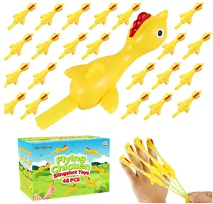 48 Pcs Slingshot Rubber Chicken Finger Toys, Funny Gag Gifts for Kids Party Favors, Sticky Rubber Chicken Fidget Toys, Treasure Box Toys Classroom Prizes for Boys Girls