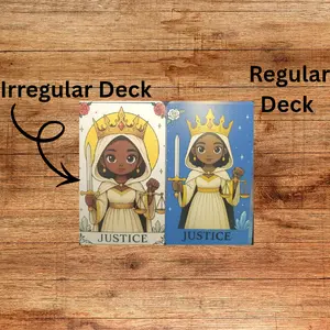 (Irregular Cut)Mini Melanin Major Arcana Tarot Deck - 22 Cards, Limited Edition, Black & Brown Beauty, Ideal for Tarot Readers & Spiritual Seekers