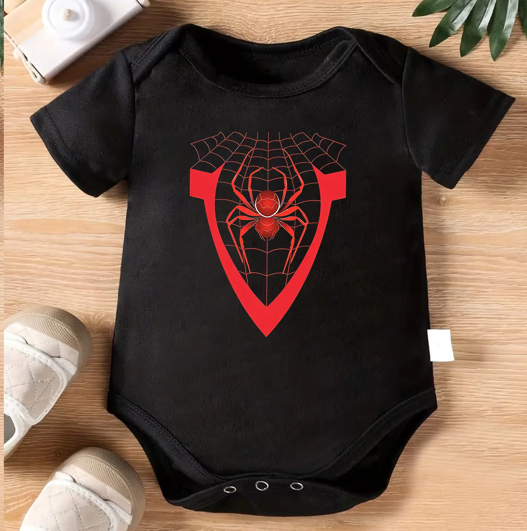 Spider Hero Baby Bodysuit | Superhero Inspired Infant Onesie | Cute Spider Web Baby Outfit | Comic Style Baby Romper | Red Spider Baby Shower Gift | Trendy Toddler Graphic Bodysuit