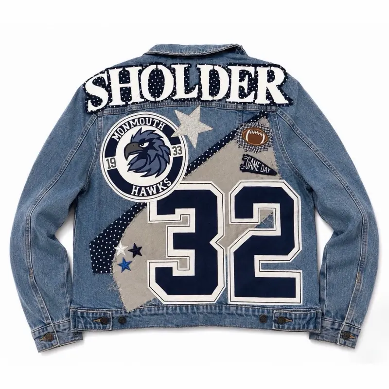 Custom Collage Denim Jacket Custom Collage Denim Jacket