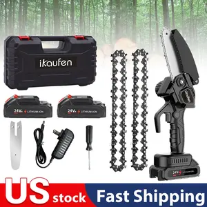 4-Inch Mini Electric Chainsaw, Lightweight Portable Power Tool for Branch Pruning, DIY Projects (Battery Sold Separately, Black)