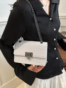Women's Retro Chain Shoulder Bag, Fashionable Casual Crossbody Bag, Small Square Commuter Bag, New Style Handbag, Stylish Crossbody Bag
