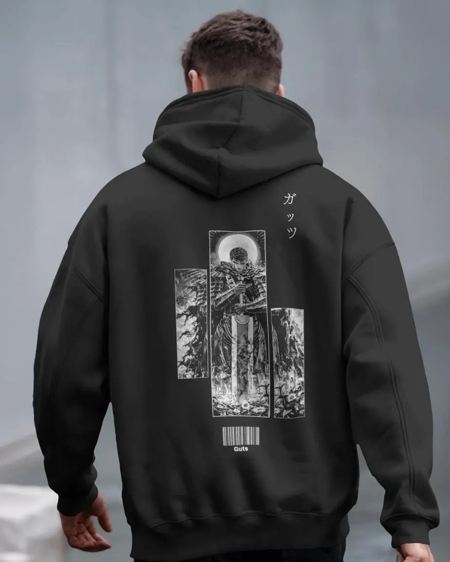 Berserk Anime 2 Side Hoodie, Sweater, T-Shirt Guts Print, Snow Cotton Tee, Vintage Fashion, Classic Styles for Everyone, Soft