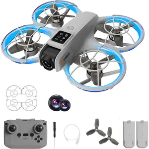 Drone with HD Camera for Beginner 360° Rolling One Key Takeoff Landing Headless Mode I1 Max 2 Batteries Remote Control Portable Mini Aircraft