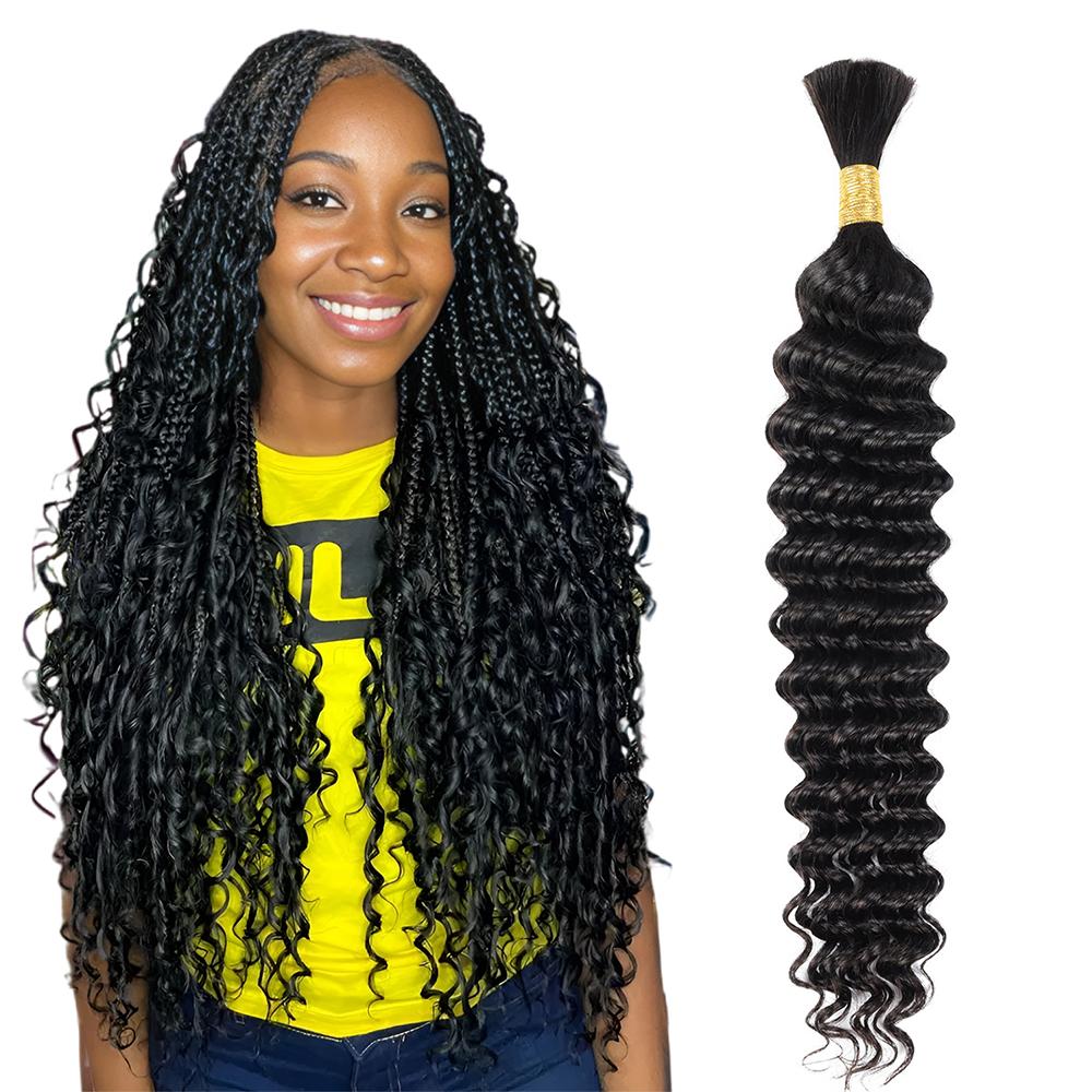 P4/27 Human Hair Braiding Hair Honey Blonde Deep Wave Bulk Human Hair for Braiding Highlight Ombre Brown Curly Bulk Human Hair for Boho Braids SpringStatements