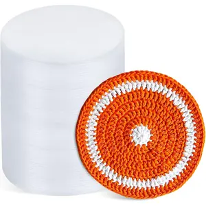 100 Pcs 4.5" Circle Plastic Mesh Canvas Sheets for Embroidery Acrylic Yarn Crafting Knitting Project DIY Craft