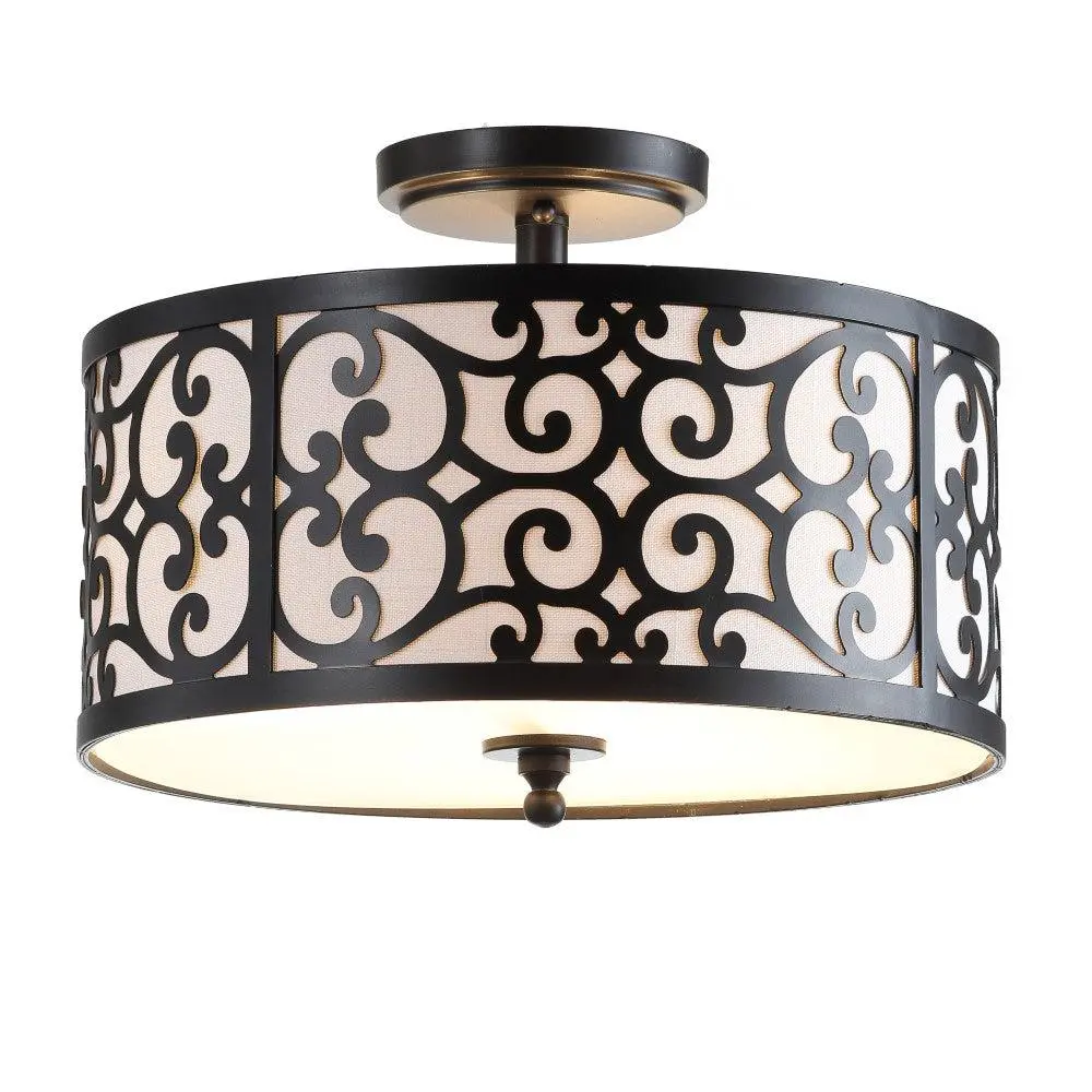 JONATHAN Y Katherine Modern Metal LED Semi Flush Mount Lighting - Ceiling LED Light, Aesthetic Classic Home Decor Ceiling Lighting for Living Room, Bedroom, Home Decor Light