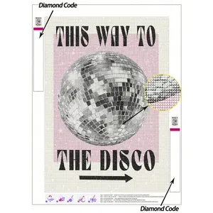 1pc 5D DIY Diamond Art Painting Disco Sign, Sparkly Diamond Painting Tools Kit For Party Room, Bar Or Dance Wall Decor Wall Decoration, Valentine's Day Gift