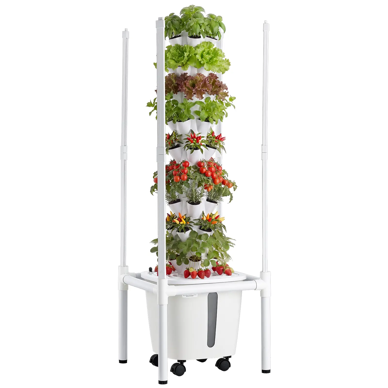 VEVOR 9-Tier Vertical Hydroponic Tower Kit, Indoor Hydroponics System with 45 Plant Pods, Full-Spectrum LED Grow Light, Smart App Control, Casters, 20L Water Tank, Stable Flow Pump, Greenhouses & Plant Germination Equipment, Father's Day Gift