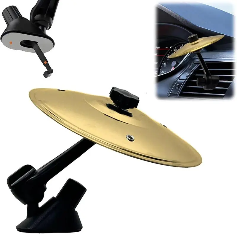 Car Drum Cymbal Air Vent Clip-On Mini Crash Cymbal Fun Music Gadget for Drivers & Drummers Easy Install on Dashboard & Vents Crisp Metallic Percussio