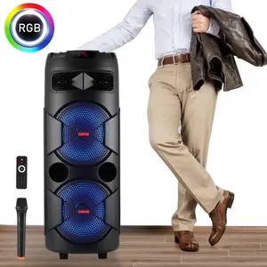 DAZONE LOUD Bluetooth Speaker BT Karaoke Portable Heavy Bass Stereo Sound & Mic, Double 12“ Subwoofer Heavy Bass, FM Radio, MP3 Player, Loud Stereo Speaker for Home Outdoor Party Camping