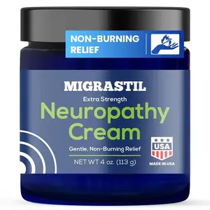 1x Migrastil Neuropathy Cream - Soothing Cream for Feet, Legs, Hands, Etc. Aloe Shea Butter Gentle Clove Moisturizing Body Care Daily