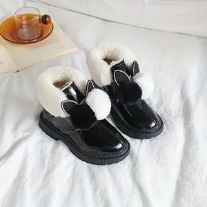 Girls' autumn and winter fashion: ears, versatile, and fleece warm boots