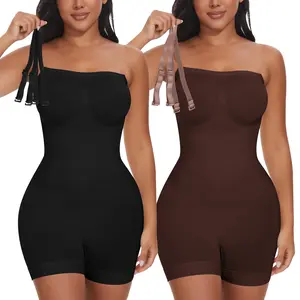 Outdoorfun Women Tummy Control Shapewear Strapless Shortie Bodysuit   Butt Lifter Body Shaper with Removable Straps, Off Shoulder Strapless Body Suit, Womenswear Farbic Comfortable Basic Tops Adjustable Detachable