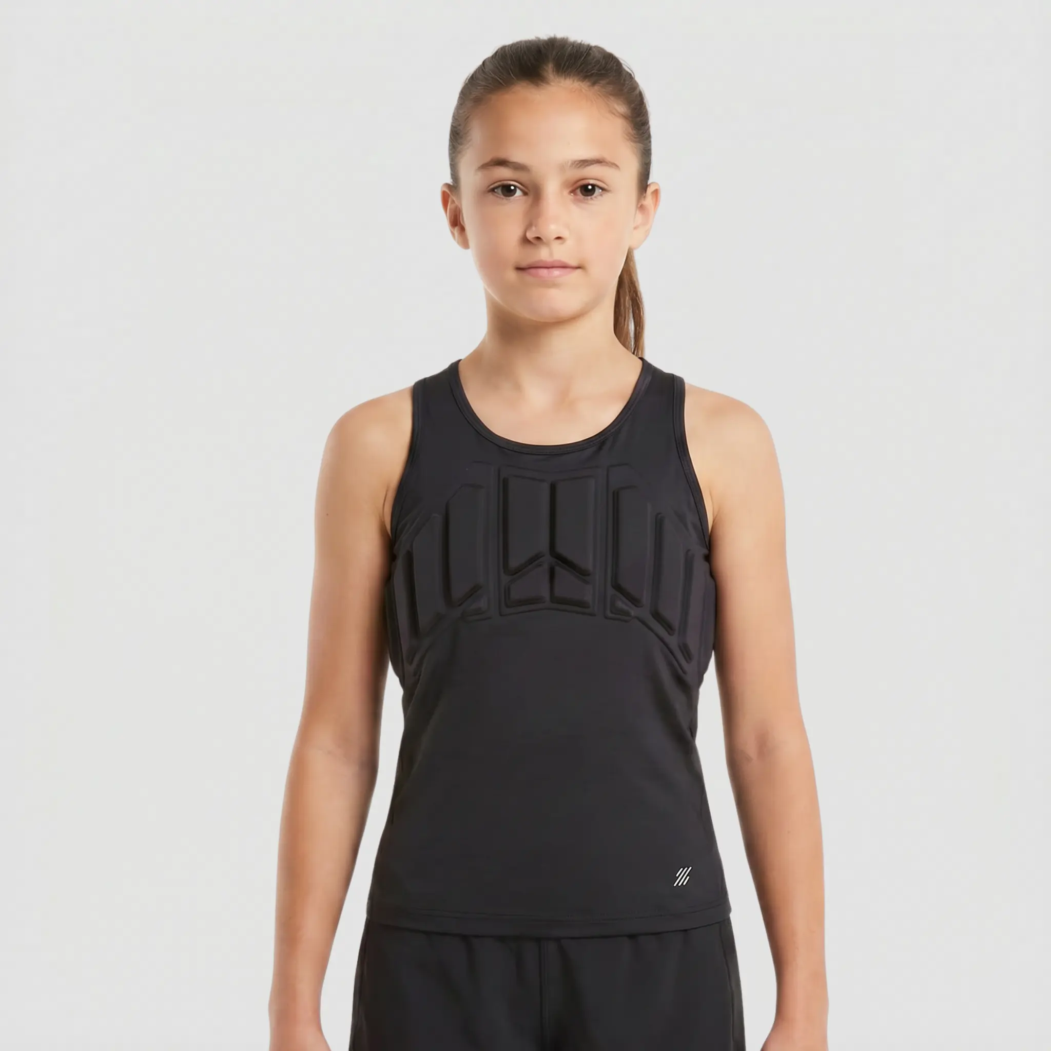 Zena Sport - Youth Chest Protector Vest for Girls - for Contact Sports, Softball, Lacrosse, Football & More - Sternum, Heart & Rib Protection - Ages 7-13 - Black
