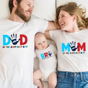 5th Boy Family T-shirts, Family Matching Birthday Shirt, Groovy Hands Print Family Birthday Tee, Sarcastic Family Birthday Gathering T-shirt Flash Sale T-Shirt Trio amare  clothing women s short sleeve shirts  women top Flash Sale S to 6X Women's
