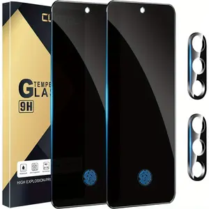 [2+2 Pack] Compatible with Samsung Galaxy S26/S26 Plus/S26 Ultra, Privacy Screen Protector Compatible with Galaxy S25, 2 Pack Privacy Tempered Film with 2 Pack Camera Lens Tempered Glass, High Clarity, Anti-Fingerprin...