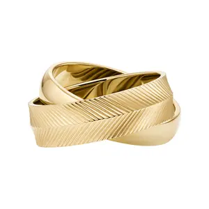 Fossil Women's Harlow Interlocking Links Gold-Tone Stainless Steel Band Ring