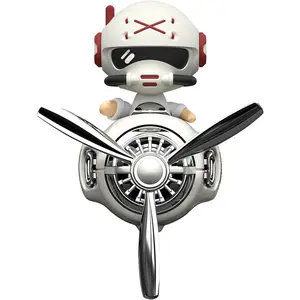 Pilot Shaped Car Air Freshener, Cute Cartoon Vent Clip Car Diffuser Long Lasting Fragrance Funny Auto Perfume Interior Ornament