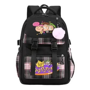 The Fairly OddParents Trendy Youth Backpack for Boys & Girls, Large Capacity Anime Aesthetic Laptop Backpack for Teens, Breathable Adjustable Straps, Aesthetic Must-Have Gift | 11.8''×17.3''